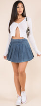 Load image into Gallery viewer, Pleated Denim Skirt
