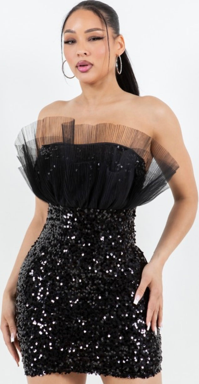 Sequin Feather Dress