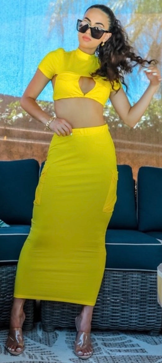 Yellow skirt set
